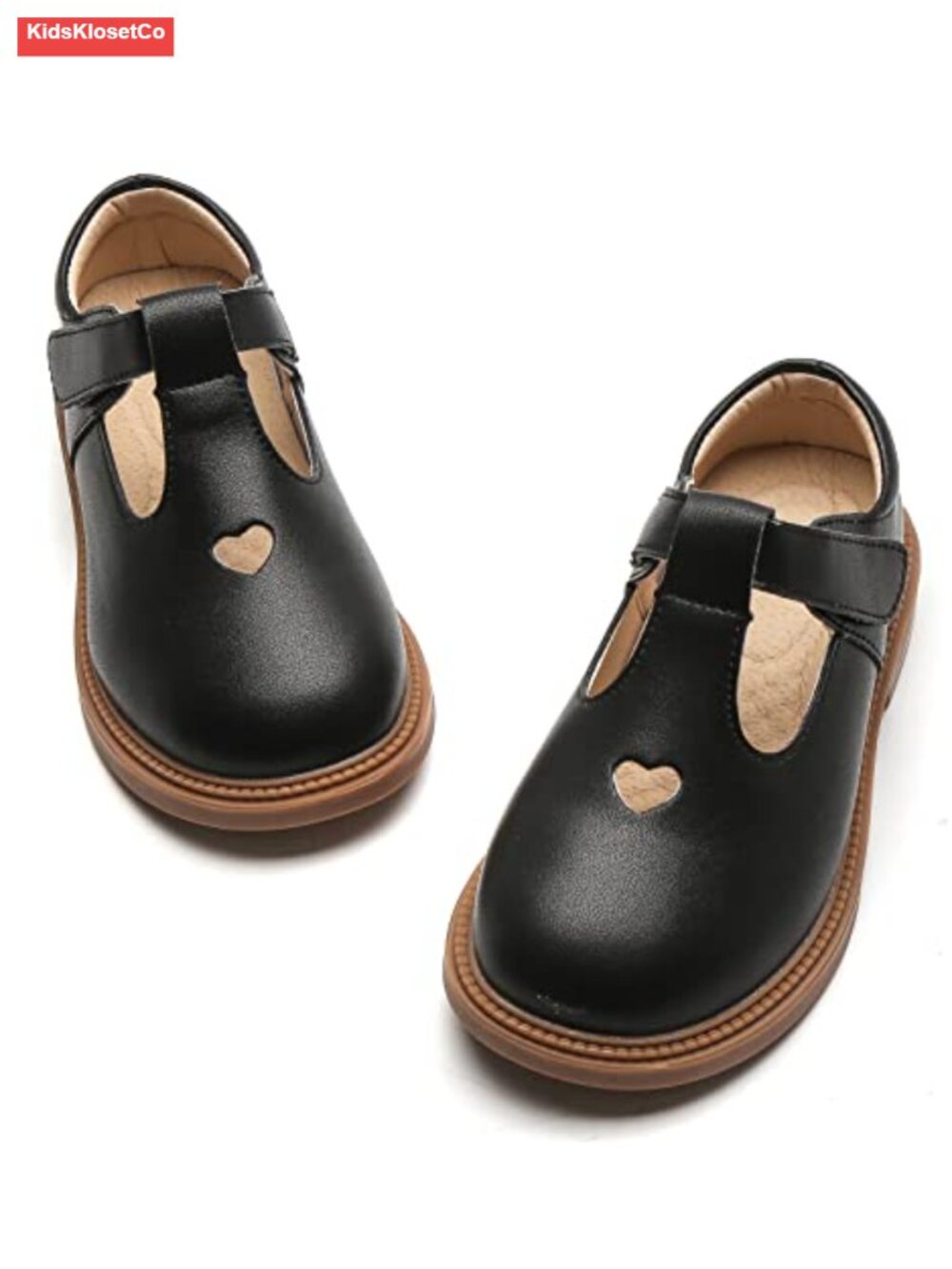 Girls Mary Jane Flats Leather T-Strap Dress Shoes School Party Wedding